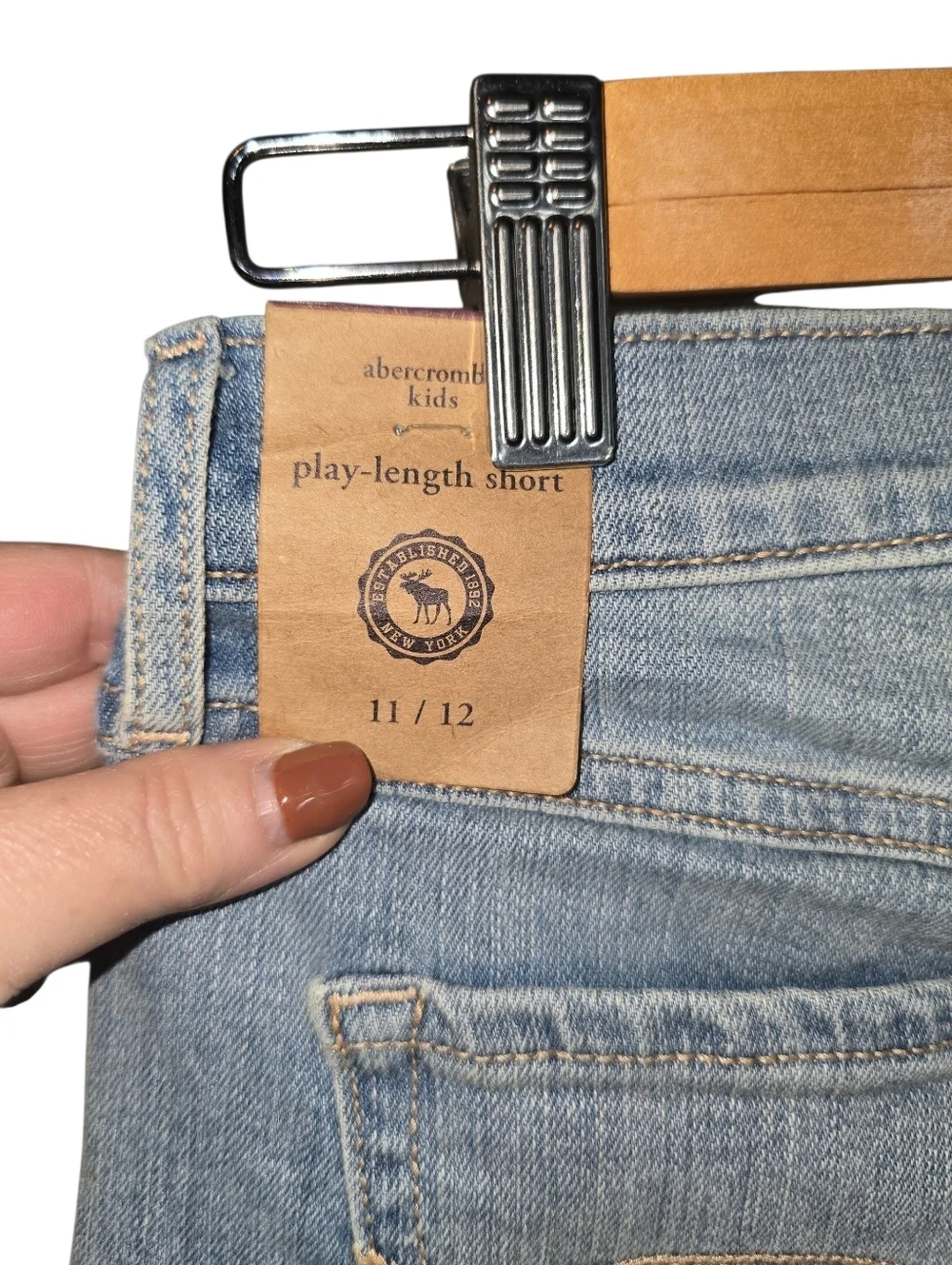 Abercrombie Kids Jean Shorts Bundle Play Length Distressed Patches NWTSize 11/12